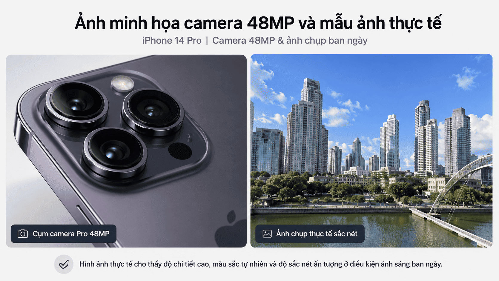 Camera 48MP ProRAW iPhone 14 Pro cũ 99%, cụm 3 ống kính và ảnh chụp thực tế sắc nét