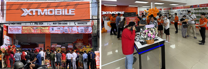 Không khí tại cửa hàng XTmobile Biên Hoà trước giờ khai trương