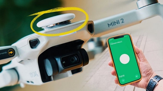 AirTag gắn trên drone