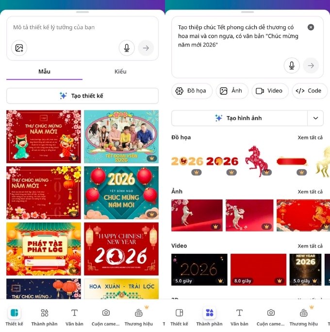Cách tạo thiệp chúc Tết bằng điện thoại với Canva AI