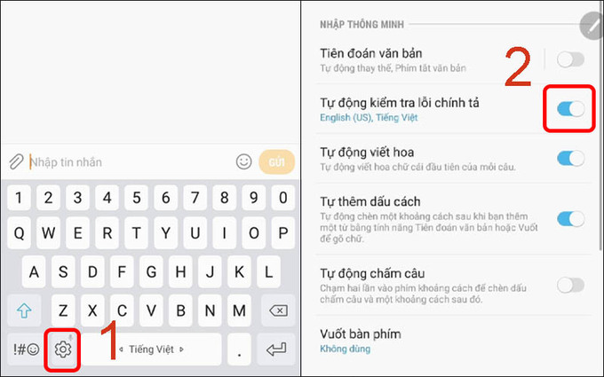 Cách bật, tắt sửa lỗi chính tả trên điện thoại Android qua bàn phím