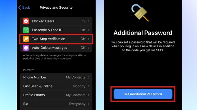 Cách bật xác minh hai bước trên Telegram