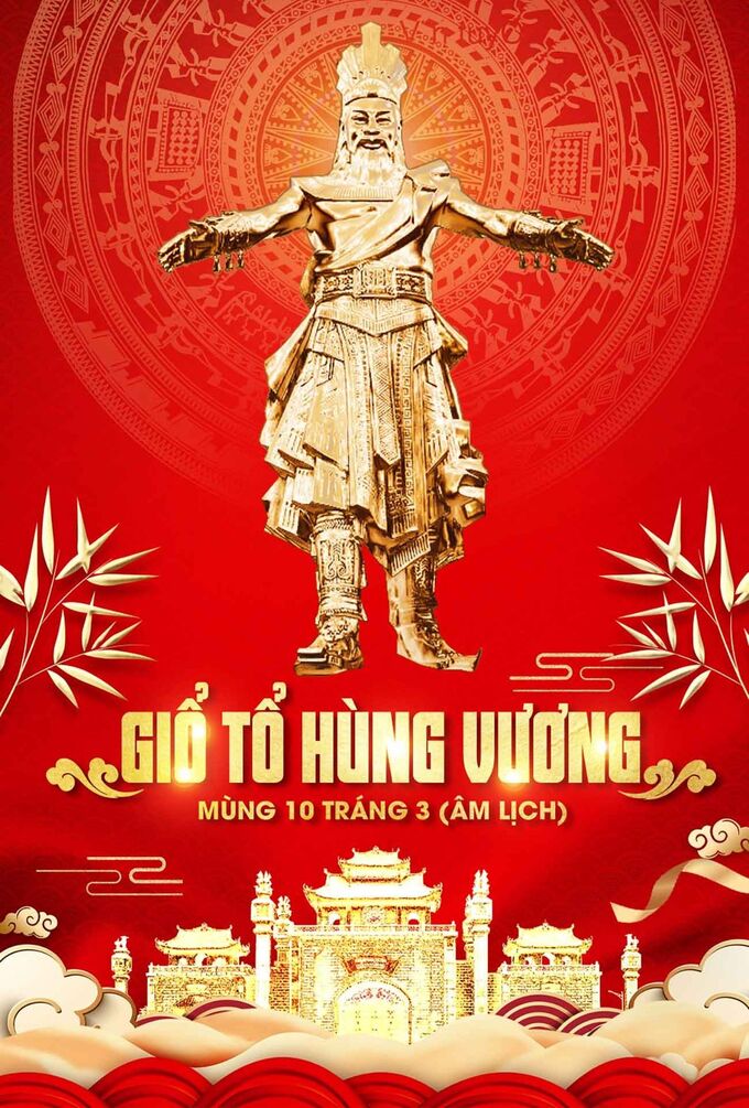 Hình nền Giỗ Tổ Hùng Vương sắc đỏ