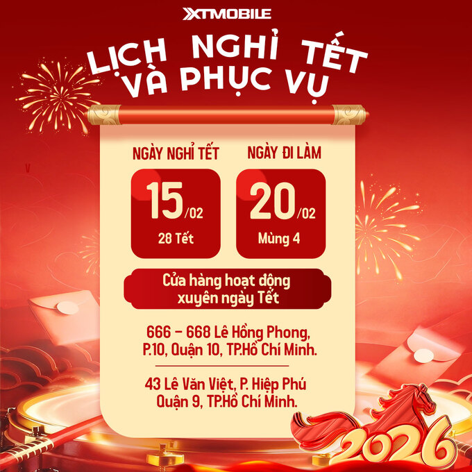 XTmobile thông báo lịch nghỉ và phục vụ Tết Bính Ngọ 2026