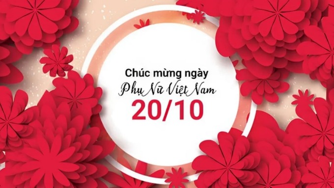 Background 20/10 màu đỏ