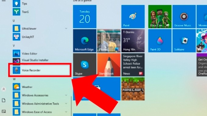 Bước 1 ghi âm trên máy tính, laptop Windows 10