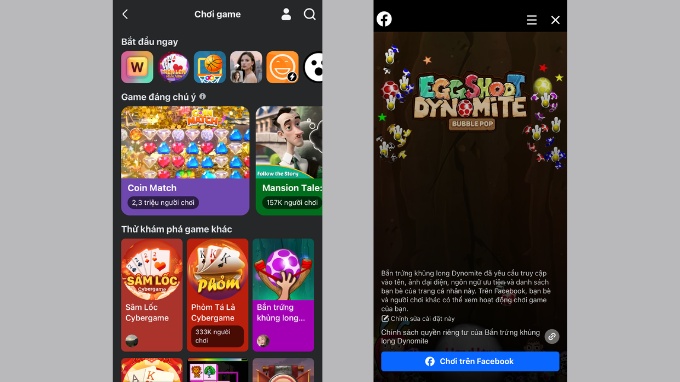 Cách chơi game trên Facebook bằng điện thoại