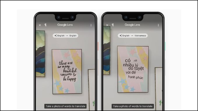 Google Lens app dịch trực tiếp trên màn hình điện thoại
