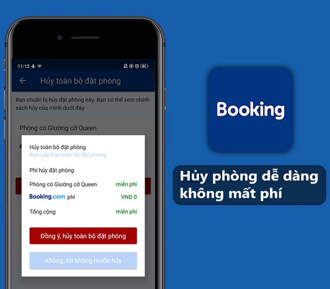 Huỷ phòng không mất phí với hầu hết các khách sạn
