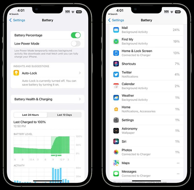 Cách theo dõi mức độ tiêu thụ điện năng trên các ứng dụng của iPhone