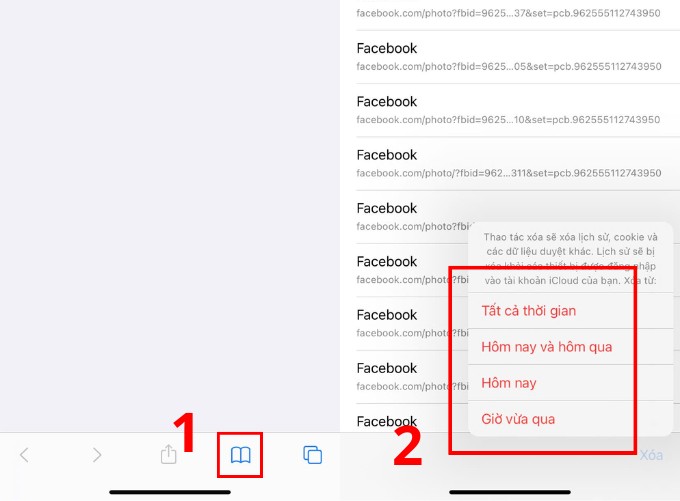 Xóa lịch sử tìm kiếm trên iPhone qua trình duyệt Safari