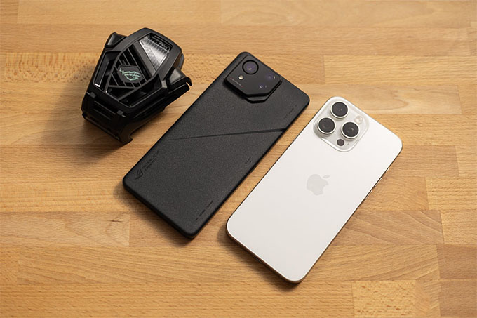Thiết kế và kích thước của iPhone 15 Pro Max và ROG Phone 8 Pro