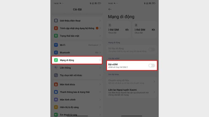 Cách bật eSIM trên Xiaomi Redmi Note 15 series