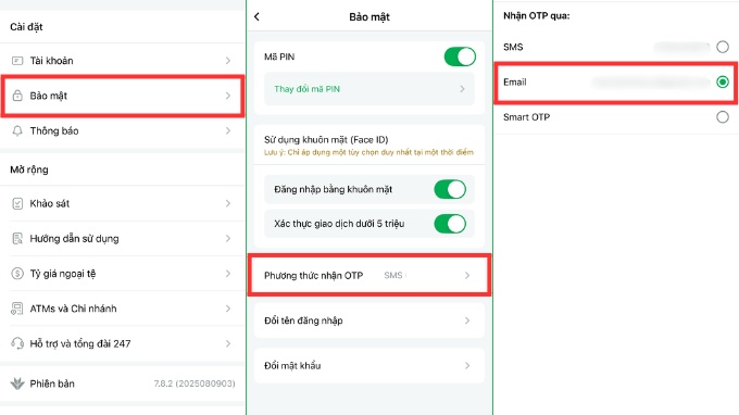 Nhận mã OTP qua email liên kết
