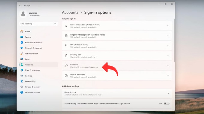 Cách đặt mật khẩu máy tính Win 11 bằng Windows Settings