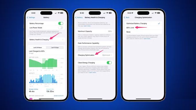 Mẹo giới hạn mức sạc pin trên iPhone 15 Pro Max cũ