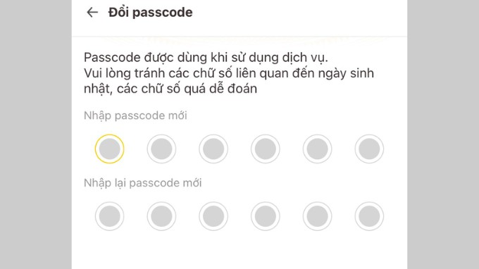 Bước 4 đổi passcode trên VNeID