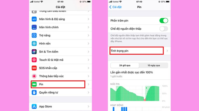 Kiểm tra dung lượng pin