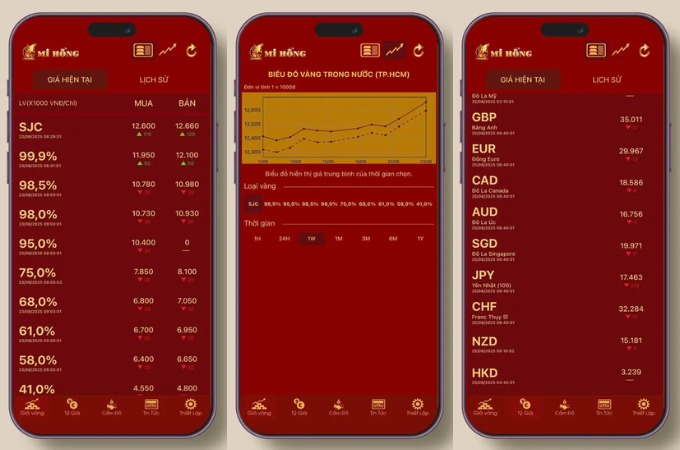 App Vàng Mi Hồng