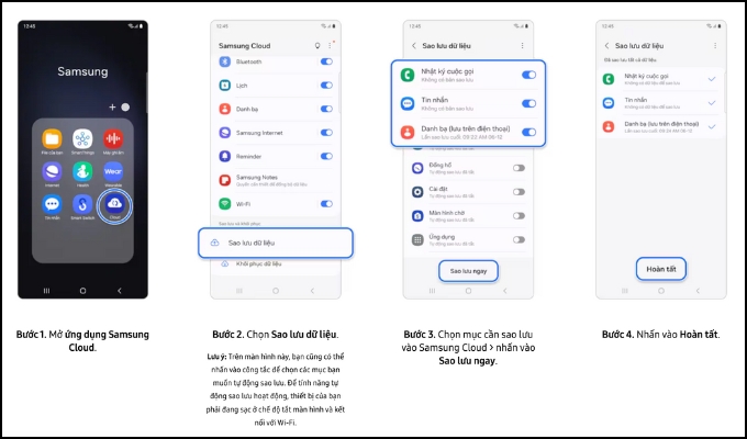 Sao lưu dữ liệu trên Samsung Cloud