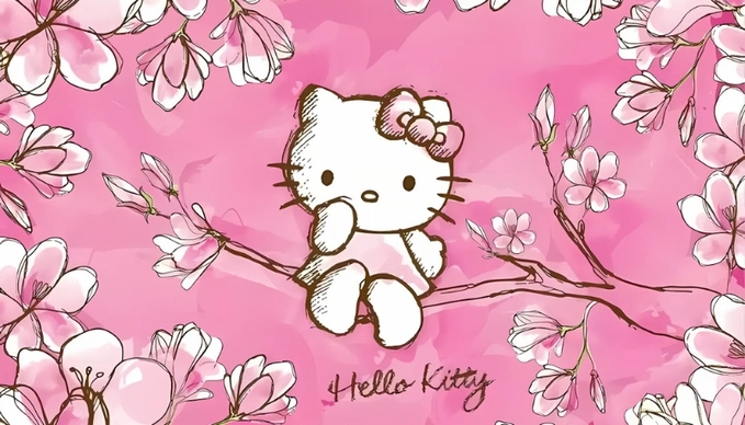 Ảnh nền laptop Hello Kitty hồng 4