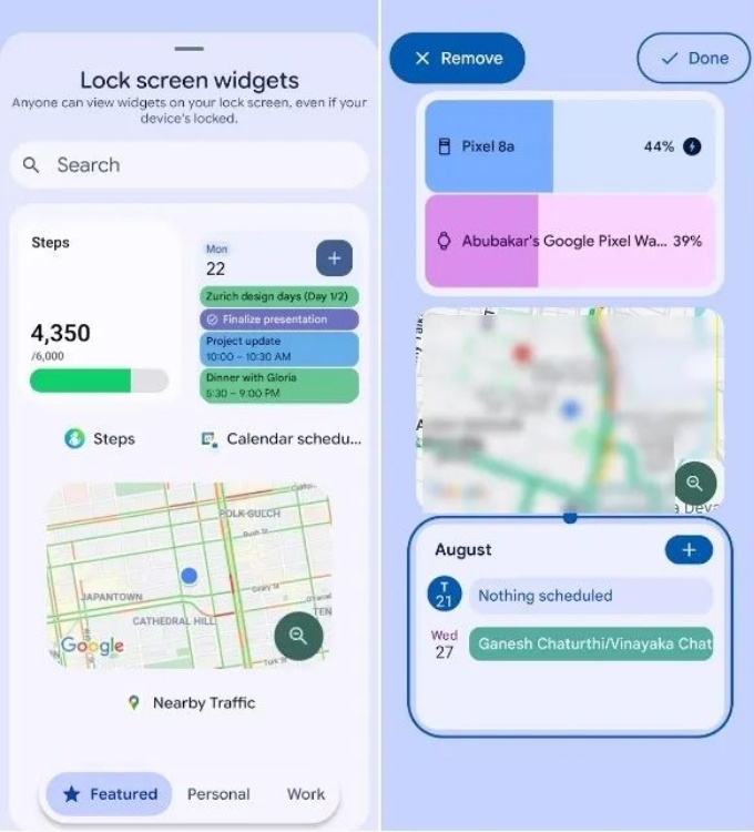 Widget trên màn hình khóa (Lock-screen Widgets)