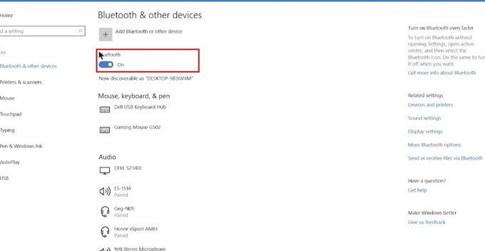 Kích hoạt Bluetooth trên Win 10