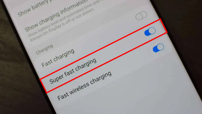 bật sạc nhanh trên samsung galaxy s23 fe