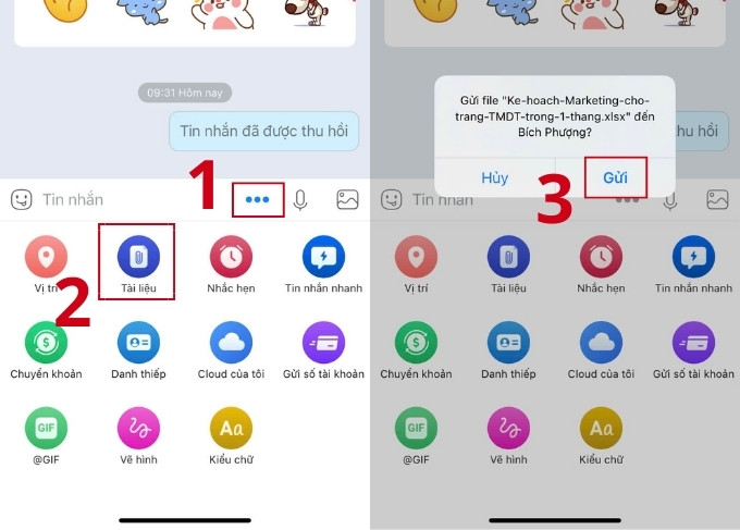 Cách gửi file qua Zalo