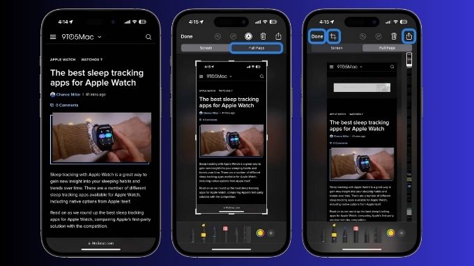 cách chụp màn hình dài trên iPhone