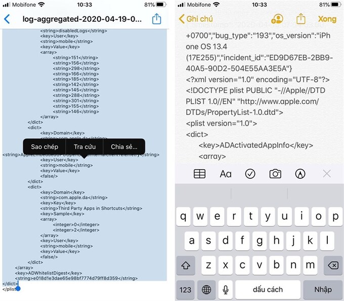 Sao chép toàn bộ nội dung trong file log-aggregated