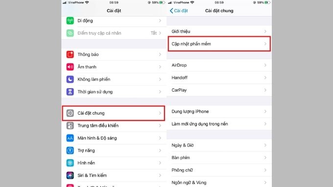 Cập nhật iOS trên iPhone 14 khi bị lỗi tự chuyển qua chế độ im lặng