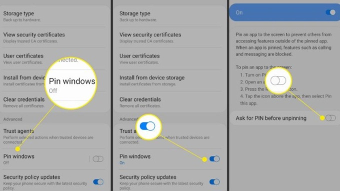 Cách khóa ứng dụng trên Samsung bằng tính năng ghim màn hình