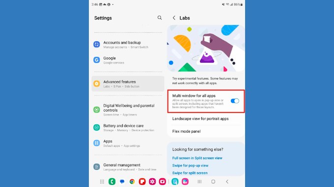 Trải nghiệm tính năng Labs trên Galaxy Z Fold 5