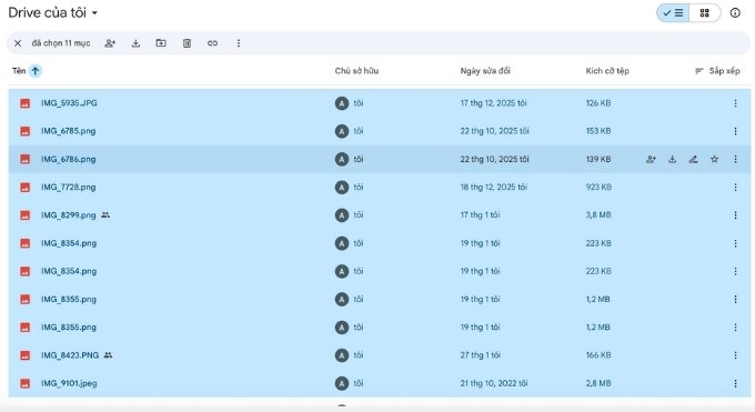 Cách tải nhiều ảnh từ Google Drive về iPhone