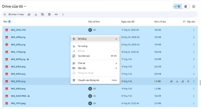 Cách tải nhiều ảnh từ Google Drive về iPhone