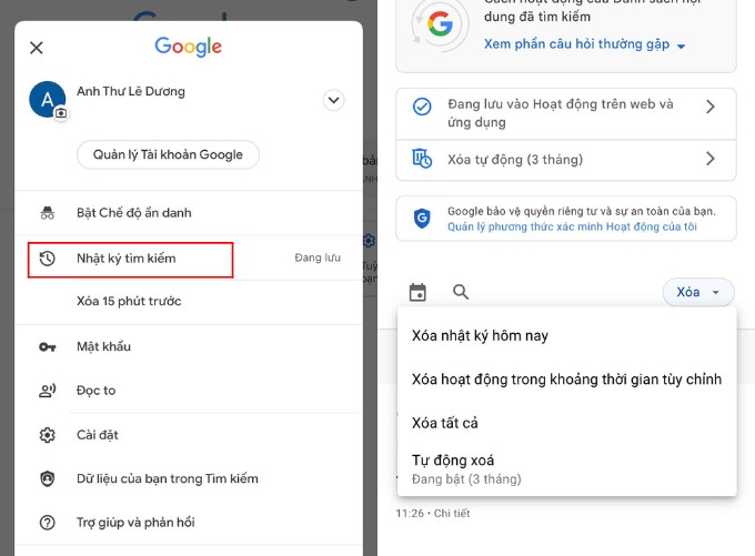 Cách xóa lịch sử tìm kiếm trong Google trên iPhone