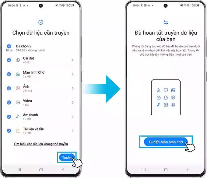 Cách chuyển dữ liệu tin nhắn từ điện thoại cũ sang Galaxy S24 series