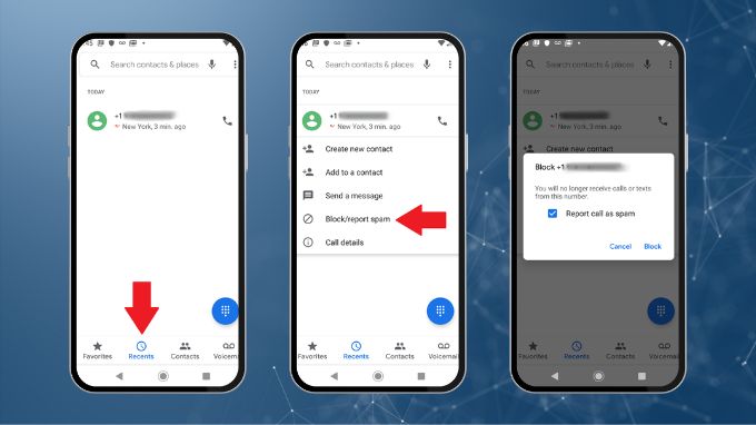 Các bước chặn cuộc gọi spam trong lịch sử cuộc gọi