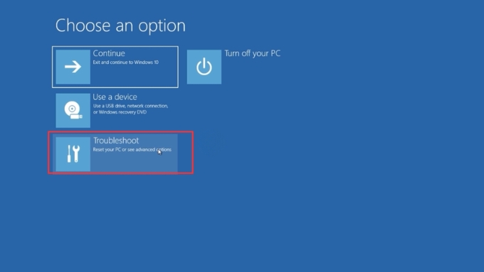 Chọn Troubleshoot