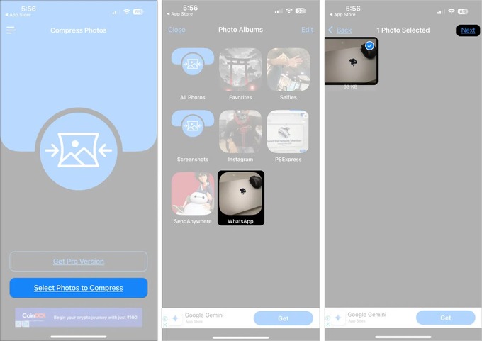 Mở ứng dụng và cho phép truy cập vào thư viện ảnh trên iPhone
