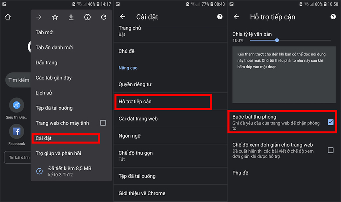 Phóng to trang web