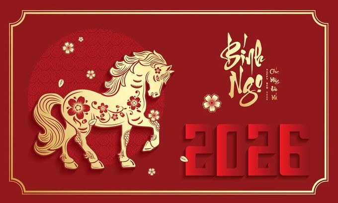 Hình nền background Tết Bính Ngọ 2026 màu đỏ rực rỡ