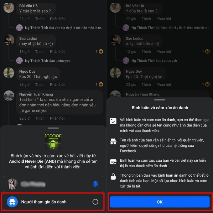 Hướng dẫn cách bình luận ẩn danh trên Facebook