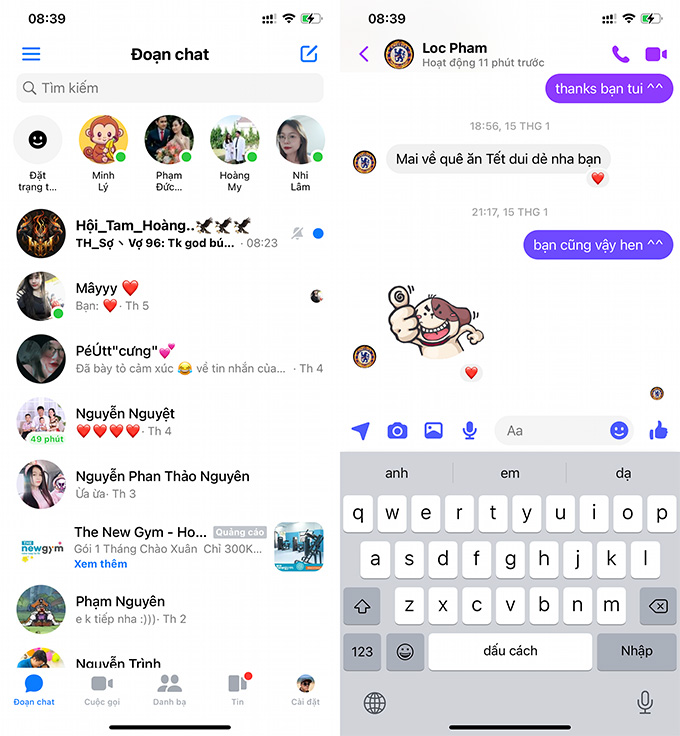 Bạn đã biết cách mang không khí Tết vào các cuộc hội thoại trong Messenger mới nhất