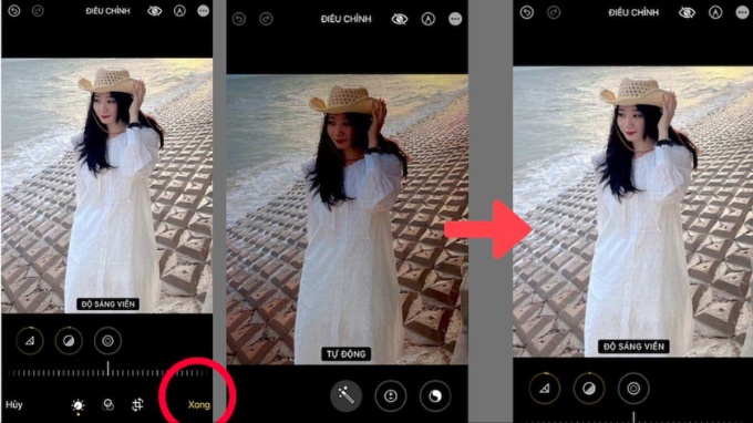 Bước 3 chỉnh ảnh ngược sáng trên iPhone