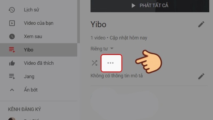 Bước 2 cách xóa danh sách phát trên Youtube bằng máy tính
