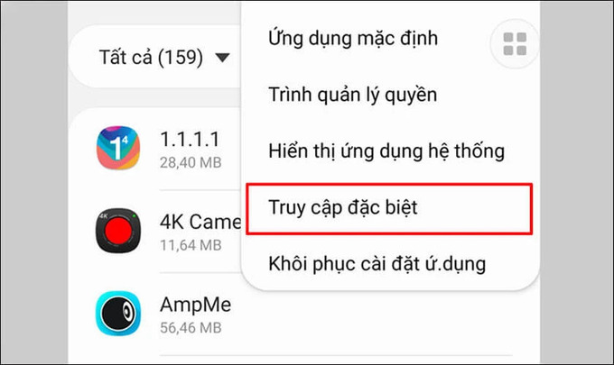 Nhìn ở góc phải màn hình, nhấn vào dấu 3 chấm dọc