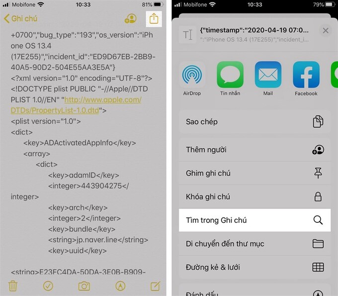 Nhấn vào biểu tượng Chia sẻ ở góc trên