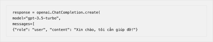 Hướng dẫn sử dụng ChatGPT API